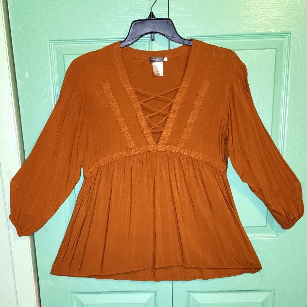 Earthbound Trading Compny (Size M) Mustard Brown Color EuC